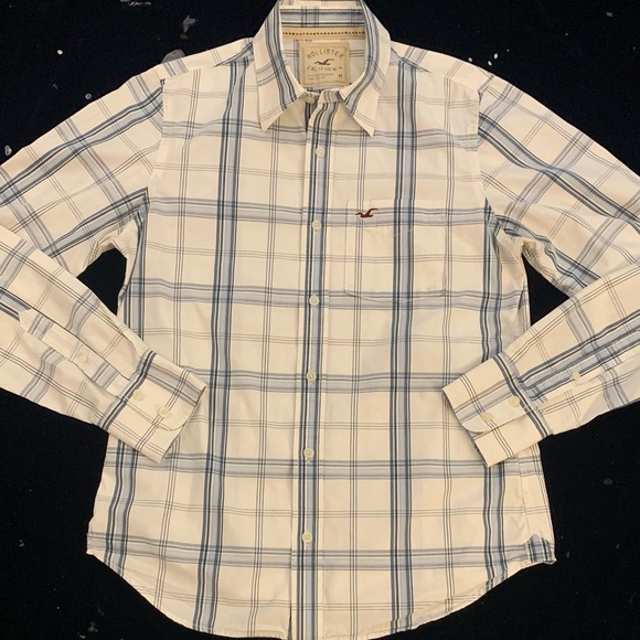 HOLLISTER All Cotton Windowpane Plaid Shirt - Picture 1 of 6
